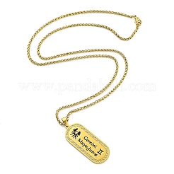 Costellazione 304 acciaio inossidabile micro pavé zirconi cubici trasparenti ciondolo catena grano collane per donne uomini&nbsp;NJEW-U007-01E