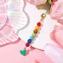 Décorations de pendentif coeur en alliage d'émail&nbsp;HJEW-JM01507-04