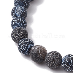 Braccialetti elastici con perline rotonde in agata naturale invecchiata e tinta&nbsp;BJEW-JB11074-02