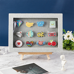 Holz Pin Vitrine&nbsp;DJEW-WH0038-75