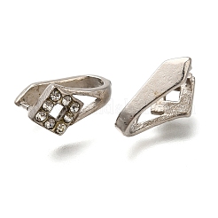 Placcatura sotto vuoto pvd e ottone placcato a lunga durata con ganci a pizzico in strass&nbsp;KK-S402-06C-NR
