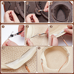 6 unidad de cadena plana de cuero para sombrero&nbsp;HJEW-UN00128