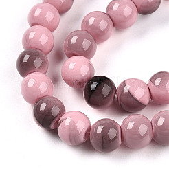 Chapelet de perles en verre baking paint&nbsp;DGLA-N013-8mm-09