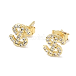 Boucles d'oreilles à clous en laiton et strass pour femmes&nbsp;EJEW-G464-04G-01
