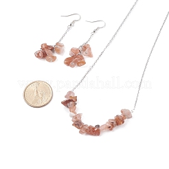 Set di gioielli con perline in agata rossa naturale&nbsp;SJEW-JS01231-04