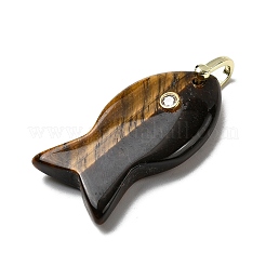 Natürlichen Tigerauge Anhänger&nbsp;KK-D021-05E-G