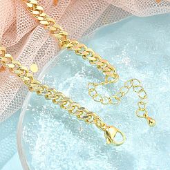 Bracelets à maillons en laiton avec zircone cubique de micro pave&nbsp;BJEW-S158-13G-A