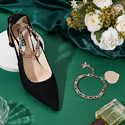 Cordones de cadena de plástico y aleación de zinc con forma de abeja&nbsp;DIY-WH0723-089RG