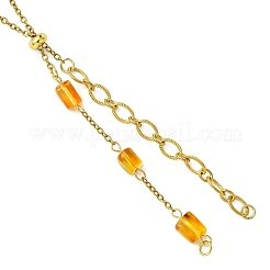 Armbandherstellung aus natürlichen Bernsteinperlen und ovalen Gliederketten aus Edelstahl 304&nbsp;AJEW-JB01609