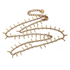 Collar de cadena de eslabones de acero inoxidable 304 con borlas para mujer.&nbsp;NJEW-K389-04G