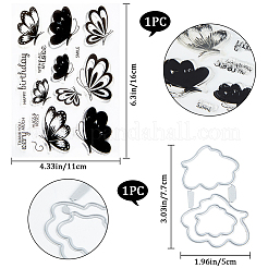 1 Stück transparente Silikonstempel mit Schmetterlingsmotiv&nbsp;DIY-CP0009-56