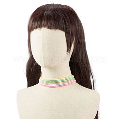 7 Stück 7-farbige runde Acryl-Perlenketten für Frauen&nbsp;NJEW-JN03864