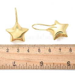 Boucles d'oreilles pendantes étoile en laiton&nbsp;EJEW-B132-05G