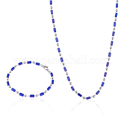 Set di bracciali e collane con perline in acciaio inossidabile 304&nbsp;SJEW-UN0001-03P