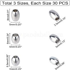 304 Edelstahlperlen&nbsp;STAS-UN0018-60P