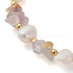 Armbänder aus natürlichen Fluorit-Chip-Perlen für Frauen&nbsp;BJEW-F478-02E