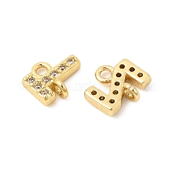26 pz 26 stili in ottone micro pavimentano i ciondoli del connettore cubic zirconia trasparente&nbsp;KK-H252-01G