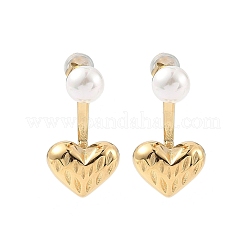 Ohrstecker aus Muschelperlen aus 304 Edelstahl&nbsp;EJEW-Q019-01G