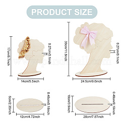 2 Größen Haarknoten Mädchen Holzkopf Kind Silhouette steht&nbsp;ODIS-WH0030-15B