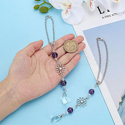 2 pendentif décoratif en forme de fleur en alliage&nbsp;HJEW-ME0001-07A