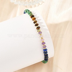 Pulseras elásticas para mujer con cuentas redondas de jaspe rojo natural&nbsp;BJEW-JB14235-03