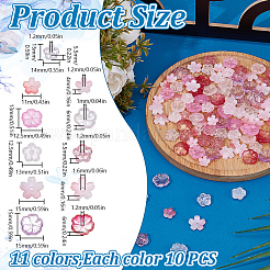110pcs 11 Arten transparente Glasperlen&nbsp;GLAA-DR0001-09