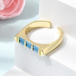 Bagues ouvertes en laiton avec micro pavé de zircones cubiques pour femmes&nbsp;RJEW-L343-02G-01
