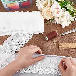 Ruban de dentelle de fleurs brodées en coton&nbsp;OCOR-DR0001-04