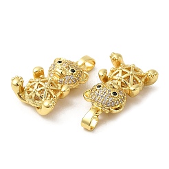 Porte micro ouvrent pendentifs zircone cubique en laiton de placage&nbsp;KK-M252-01G