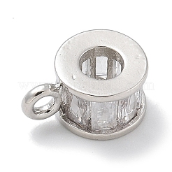 Gestellplattierte Messing-Mikropavé-Rohrbügel mit klaren kubischen Zirkonoxiden&nbsp;KK-L224-025P