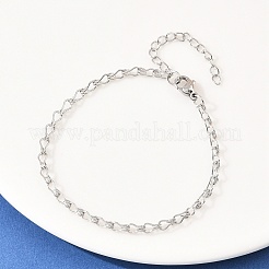 201 Edelstahl-Gliederketten-Armbänder für Damen&nbsp;BJEW-G767-01B-P