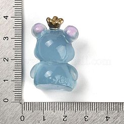 Decorazioni per display in resina luminosa con orso a corona&nbsp;DJEW-M010-01