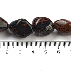 Mogano naturale perle di ossidiana fili&nbsp;G-Z061-A05-01