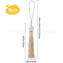 8 pieza de adornos colgantes con borlas de poliéster&nbsp;HJEW-GF0001-23B
