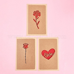 3 jeu de cartes de vœux en papier kraft&nbsp;AJEW-FS0001-27A