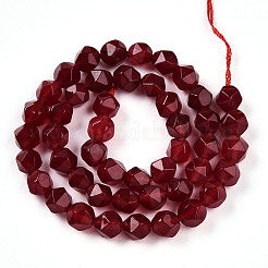 Gefärbt natürlichen weißen Jade Perlen Stränge&nbsp;G-T139-8mm-46N