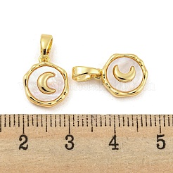 Breloques de coquille pavés en laiton&nbsp;KK-G490-34G