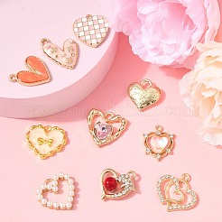 10pcs 10 styles de pendentifs en émail en alliage&nbsp;ENAM-FP0002-64