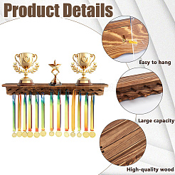 Présentoirs muraux multifonctionnels en bois de pin&nbsp;ODIS-WH0079-061