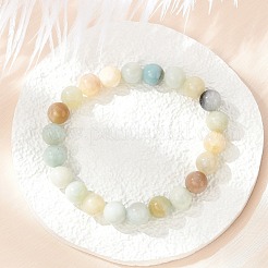 Natürliche Blumen Amazonit Perlen Stretch Armbänder&nbsp;BJEW-F380-01-B09