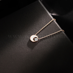 Collier étoile lune argent nacre blanche cz s925&nbsp;DQ8536