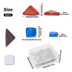 240pcs 2 cabujones de vidrio transparente de estilo&nbsp;GLAA-EL0001-02F