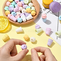 60pcs 2 Arten undurchsichtige Acrylperlen&nbsp;SACR-CJ0001-86