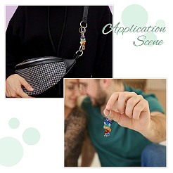 8 porte-clés en perles de pierres précieuses naturelles chakra&nbsp;KEYC-FH00054
