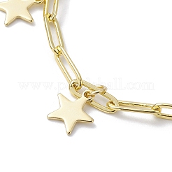 Bracciali con ciondoli in acciaio inossidabile dorato 304 con catene a graffetta in ottone&nbsp;BJEW-JB10031