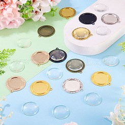 12pcs 6 Farben Legierung Anhänger Cabochon Einstellungen&nbsp;FIND-TA0009-80