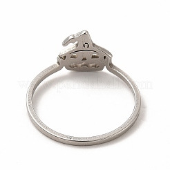 Anillo de dedo de calabaza de Halloween de acero inoxidable 201 antideslustre para mujer&nbsp;RJEW-K239-02P