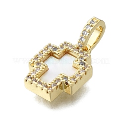 Pendentifs croix en laiton micro pavé de zircone cubique transparente&nbsp;X-KK-V010-31G