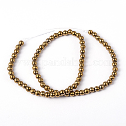 Chapelets de perles en hématite synthétique sans magnétiques&nbsp;G-G091-6mm-1