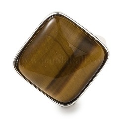 Anillos ajustables de ojo de tigre natural&nbsp;RJEW-H240-01S-21